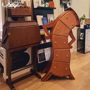 การออกแบบสร้างสรรค์น่ารัก <span class=keywords><strong>Akimbo</strong></span> หุ่นยนต์ไม้เนื้อแข็งตู้เก็บห้องนั่งเล่นเครื่องประดับชั้นวางไม้เฟอร์นิเจอร์ที่ทันสมัย - Product Image 1