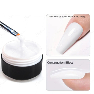 Factory Bulk Milky Super White Hard Uv Gel <b>Extension</b> Gel Super Low Heat Hema Free Tpo Free Builder <b>Nail</b> Gel kg Packing Custom - Product Image 3