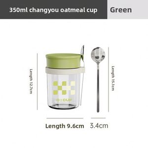 Glass Portable Oatmeal Milk Porridge Yogurt Soy Milk Water & Salad Cup with Lid and Spoon - Product Image 6