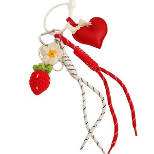 Mode grand coeur gland <span class=keywords><strong>porte</strong></span>-clés Punk fille à la main chaîne femmes sac fraise fleur tressé corde pendentif <span class=keywords><strong>porte</strong></span>-clés - Product Image 6