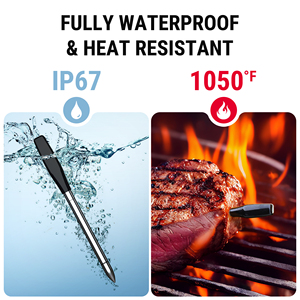 ThermoPro TempSpike TP980-4 Thermomètre à <span class=keywords><strong>viande</strong></span> <span class=keywords><strong>sans</strong></span> <span class=keywords><strong>fil</strong></span> WiFi Portée illimitée <span class=keywords><strong>Sonde</strong></span> à <span class=keywords><strong>viande</strong></span> détachable plus fine avec 1050 ° F - Product Image 6