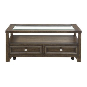 Mesa Consola Moderna con Acabado Marrón, Cajones, Estante, Superficie con Incrustaciones de Mármol, Altura Ajustable, Fácil de Limpiar, Mueble para Comedor/Sala de Estar - Product Image 2