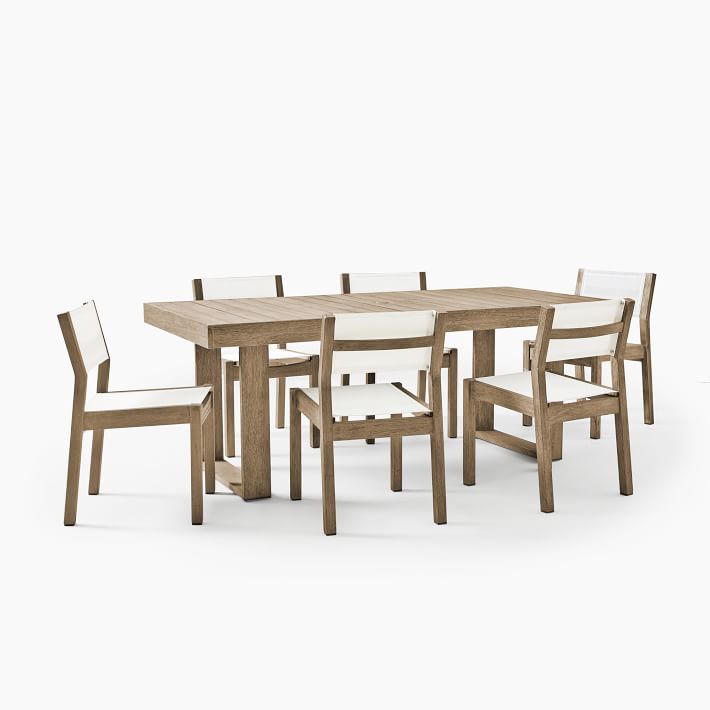 Fashion outdoor furniture garden solid teak wood chair rectangular dining table set