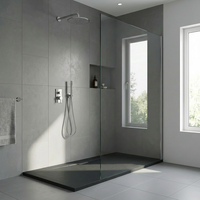 Receveur de douche rectangulaire moderne noir 1200x800mm en SMC, robuste, antidérapant, certifié CUPC CE, en résine de pierre, directement de l'usine