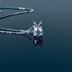 Qinglong Jewelry Cheaper Factory 18k White Gold Pear Diamond Fashion Jewelry <b>Necklace</b> Heart Cut Round Diamond <b>Necklace</b> for Women - Product Image 4