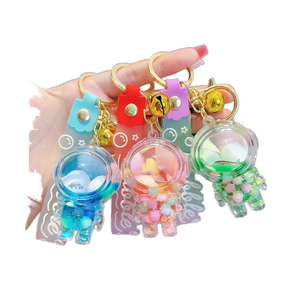 Lindo Llavero de Astronauta con Arena Líquida y Burbujas Kawaii, Correa de Muñeca, Colgante <span class=keywords><strong>para</strong></span> Bolso de Mujer, Llavero de Coche, Regalo - Product Image 6