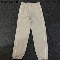 Ensemble de survêtement de jogging personnalisé avec logo, coupe-vent streetwear, ensemble zippé en nylon imperméable, vêtements de sport de gym, survêtements à piping pour hommes