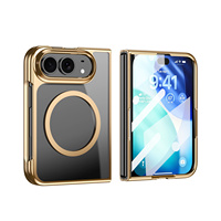 Coque magnétique plaquée pour support de voiture iPhone Duo Fold, découpe précise, maintien parfait, tout-en-un, avec film de protection d'écran anti-jaunissement et étui pour lunettes