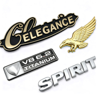 Badge logo personnalisé en plastique ABS gaufré 3D chromé, plaque signalétique, autocollant pour voiture, moto, yacht, équipement sportif