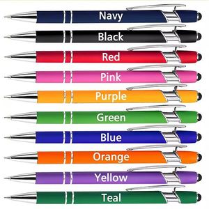 Stylo publicitaire personnalisé 2-en-1 en métal avec écran tactile pour écoles de commerce, gravure UV/Laser du logo personnalisable - Product Image 1
