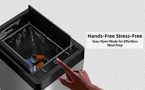 Pattumiera da Cucina Automatica GeradiVoxa con Sensore di Movimento, 8 Galloni, in Acciaio Inossidabile Opaco, Chiusura Silenziosa - Product Image 6