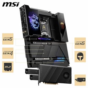 UNTUK MSI MEG X870E <span class=keywords><strong>Motherboard</strong></span> E-ATX GODLIKE mendukung prosesor <span class=keywords><strong>AMD</strong></span> 9000/8000/7000 dasbor dinamis AM5 III EZ Slide M.2 - Product Image 2