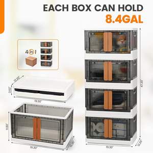 Sesame Spot Shopify, organizador de ropa de armario más vendido, caja de almacenamiento plegable de plástico de doble apertura con tapa - Product Image 2