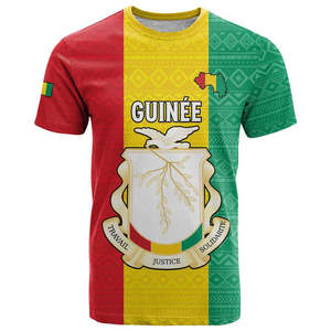 Camiseta al por Mayor de Alta Calidad del Día de la Independencia de Guinea Conakry con el Escudo de Armas y Paloma, Camiseta Personalizada para Hombre - Product Image 5