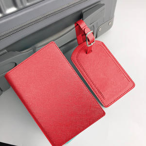Pasaporte titular de la tarjeta Saffiano PU cuero pasaporte cartera cubierta con ranura para tarjeta de crédito pasaporte titular y etiqueta de equipaje conjunto - Product Image 4