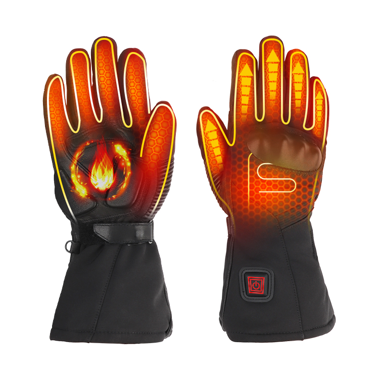 Beste Anti-Impact Beschermende Shell Ski Camping Motorcross Smart Cycling Heren Lange Vinger Verwarmde Zwarte Handschoenen