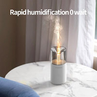 Diffuseur d'arômes pour voiture, alimenté par USB, humidificateur portable à huile essentielle, lumière d'ambiance à la lumière des bougies, désodorisant pour voiture, maison, bureau