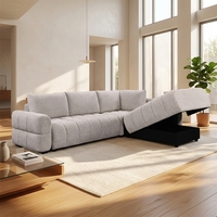 Juego de Muebles para Sala de Estar, Sofá en Forma de L de Dos Plazas con Cama, Sofás para Sala de Estar con Almacenamiento, Cubierta de Tela Cómoda, Canapé