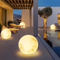 Extérieur Étanche Boule Ronde Lampadaire Lune Lampe Atmosphérique Planète Lumière Paysage Jardin Décoration Lampadaire