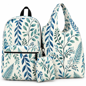 Foldable Leaf Pattern <b>Shopping</b> <b>Bag</b> Large Capacity Non Woven Fabric <b>Reusable</b> Tote With Shoulder Handle - Product Image 6