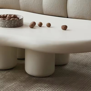 Bàn trà đá tự nhiên kiểu hiện đại hình đám mây trắng cổ điển, thiết kế tùy chỉnh cao cấp, độc đáo - Product Image 4