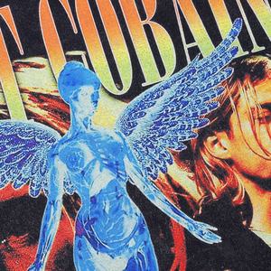 T-shirt vintage surdimensionné pour homme, en maille tricotée personnalisée de luxe, imprimé, délavé à la pierre, effet vieilli, 250 g/m², coupe ample et épaisse, délavé à l'acide - Product Image 2