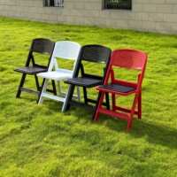 Chaise de mariage en résine avant-gardiste, portable et durable, avec trous Wimbledon, pliable, vente en gros