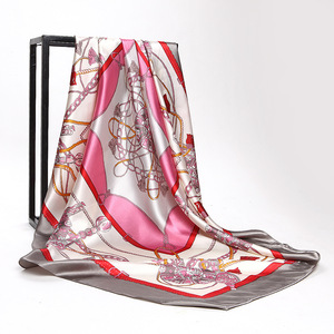 Sciarpe Personalizzate all'Ingrosso, Stampa Jacquard, Sciarpa Quadrata in Raso, Hijab, Collezione Primaverile per Donne - Product Image 3