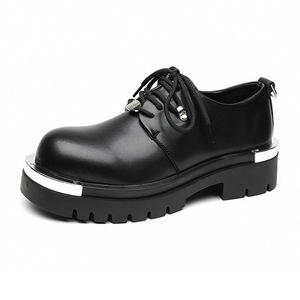 <span class=keywords><strong>Chaussures</strong></span> Derby Luxueuses pour Couples Confortables à Bout Épais Rehaussantes Antidérapantes Polyvalentes pour Travail Formel en Cuir de Vachette PU - Product Image 5
