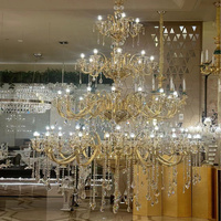 Lustre en cristal baroque européen à plusieurs bras, taille personnalisée, luminaire suspendu artistique pour grand plafond, lieu commercial
