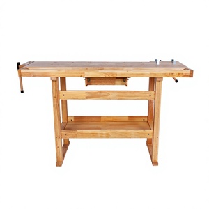 Woodworking Bench Rubberwood Workbench With <b>Clamps</b> Diy Teaching <b>Table</b> - Product Image 3