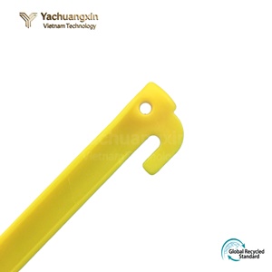 Piquet de tente jaune en plastique 23 cm, pour camping extérieur, avec crochet, toutes saisons, usage DIY - Product Image 2