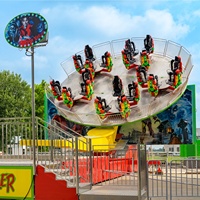 Manège Tagada LED à sensations fortes pour parcs d'attractions et fêtes foraines en plein air, attraction familiale