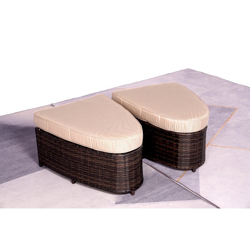 Popular new outdoor furniture garden sectional daybed rattan chaise lounge