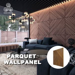 MUMU panneau mural en <span class=keywords><strong>bois</strong></span> 3D Design Architectural, panneau de découpe ondulé pour salon TV - Product Image 2