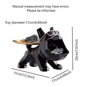 Statue de <span class=keywords><strong>bouledogue</strong></span> <span class=keywords><strong>français</strong></span> en acier et résine, sculpture de chien, décoration de salon, plateau de rangement de table, ornements, décoration de bureau à domicile, thème artistique - Product Image 2