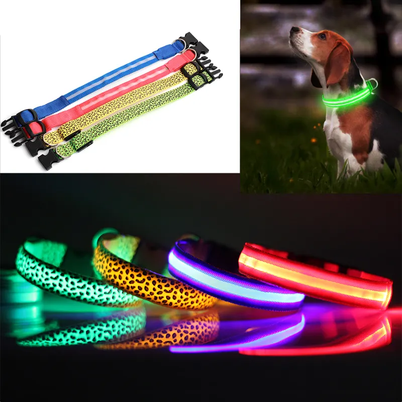 Haute Visible Super Lumineux Durable Usb Clignotant Led Colliers De Chien Led Pet fournitures Collier De Chien Rechargeable