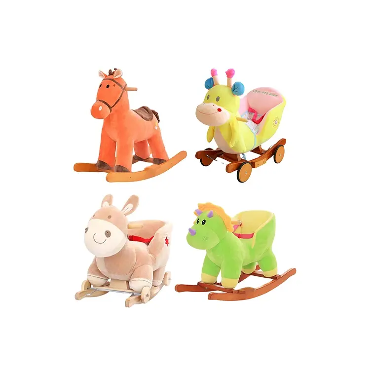 Trung Quốc nóng bán dễ thương sang trọng Rocking Horse cho bé học tập để đi bộ cưỡi đồ chơi