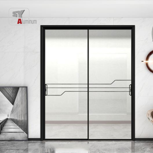 Puerta Batiente de Aluminio con Borde Ultrafino, Rotura de Puente Térmico, Doble Vidrio Templado, Diseño Gráfico Personalizable para Sala de Estar - Product Image 3