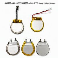 Batterie ronde au lithium polymère 3,7 V 400 mAh 450 mAh 460 mAh 1900 mAh pour appareil portable avec connecteur et circuit imprimé personnalisés
