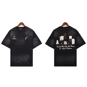 T-shirts à col rond imprimés avec motif de lettres, de haute qualité, 100% coton, de la marque Amirys, pour hommes et femmes - Product Image 2