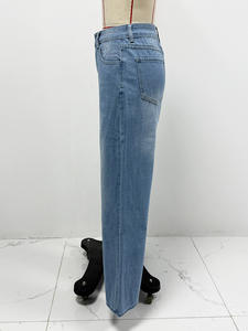 <span class=keywords><strong>Jeans</strong></span> Larghi da <span class=keywords><strong>Donna</strong></span> a Vita Alta, Pantaloni a Zampa, <span class=keywords><strong>Jeans</strong></span> Dritti e Larghi, Pantaloni Casual Primaverili, Pantaloni Lunghi Streetwear, <span class=keywords><strong>Jeans</strong></span> a Gamba Larga - Product Image 3