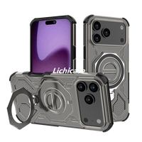 Coque de téléphone Lichicase à double matériau robuste avec béquille pour Realme 15 15Pro, coque arrière magnétique
