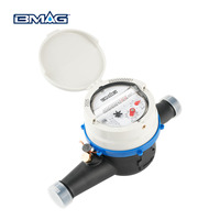 Compteur d'eau multi-jets en plastique BMAG OEM MID IP68 R160 190mm avec cadran à 45 degrés, standard ISO4064, filetage BSP, godet en cuivre