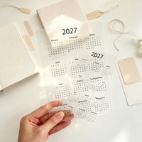 Séparateur de calendrier A5/A6 2027 en acrylique, 6 anneaux, pour classeur à feuilles mobiles, carnet de budget, planificateur, insert de rechargement transparent