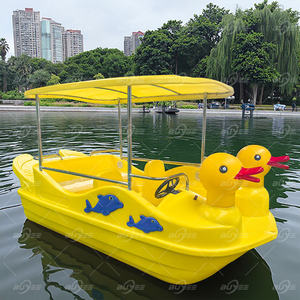 Bote Eléctrico Tipo <span class=keywords><strong>Pato</strong></span> de 5 Plazas, Yate Deportivo Estable para <span class=keywords><strong>Pesca</strong></span>, Adultos y Niños, Material PE, Batería, Bote de Remo para Lagos - Product Image 4
