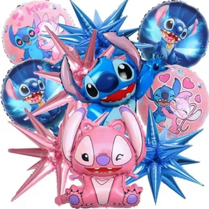 10 Uds dibujos animados <span class=keywords><strong>Lilo</strong></span> & <span class=keywords><strong>Stitch</strong></span>-<span class=keywords><strong>Stitch</strong></span> tema globo de película de aluminio decoración de fiesta de <span class=keywords><strong>cumpleaños</strong></span> juego de globos de película de aluminio - Product Image 1