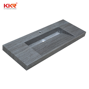 Moderno lavabo in marmo a parete con superficie solida in pietra artificiale lavello in resina con scolapiatti <span class=keywords><strong>per</strong></span> bagni dell'hotel - Product Image 6