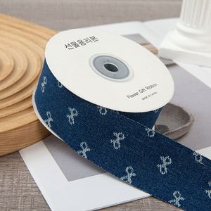 Ruban en jean imprimé nœuds Zexiao vintage de 4 cm x 10 yards, durable, pour embellissement de vêtements, sacs et textiles de maison (vente en gros) - Product Image 3
