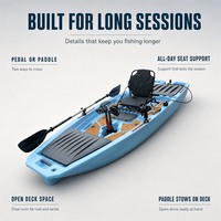 Kayak de pêche monoplace 3-en-1 de 10,5 pieds avec propulsion interchangeable (pédale et moteur électrique), engrenage de propulsion à aileron, en PEHD, certifié CE